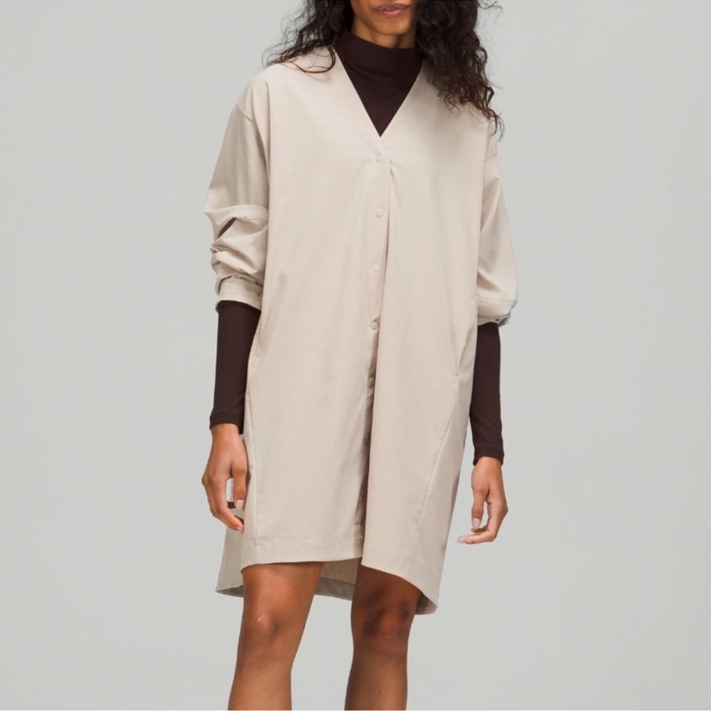 Lululemon‎ WovenAir Button Front Dress - Raw Linen size 10 EUC